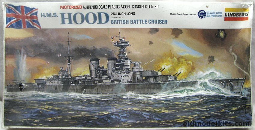 Lindberg 1/400 HMS Hood British Battlecruiser - Motorized, 763M plastic model kit